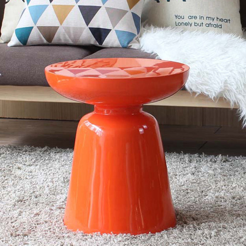 Scandinavian Round Disc Column End Table