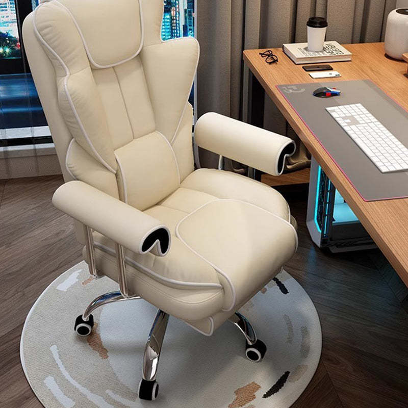Minimalist Microfiber Nano Leather Steel Desk Chair