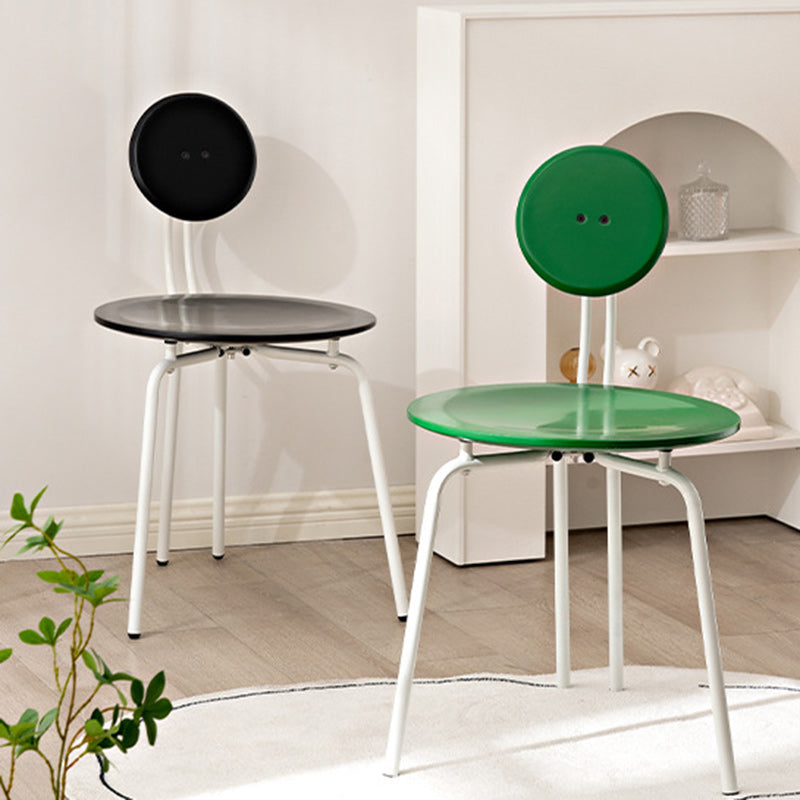 Vintage Round Rubberwood Steel Vanity Stool