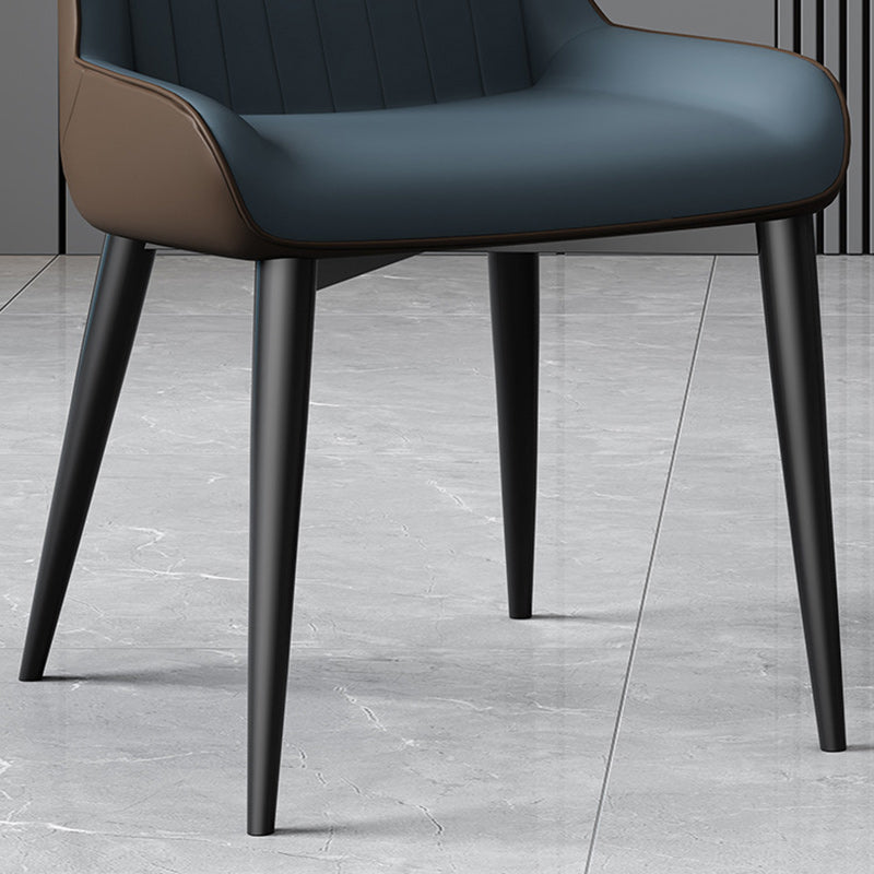 Nordic Leather Carbon Steel Curved Dining Chair