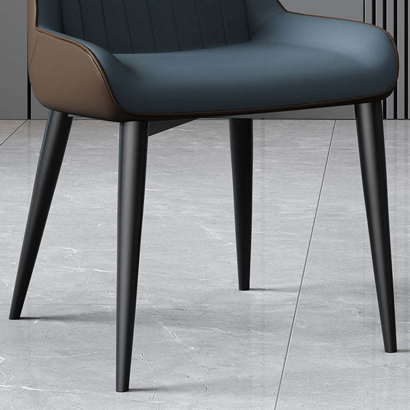 Nordic Leather Carbon Steel Curved Dining Chair
