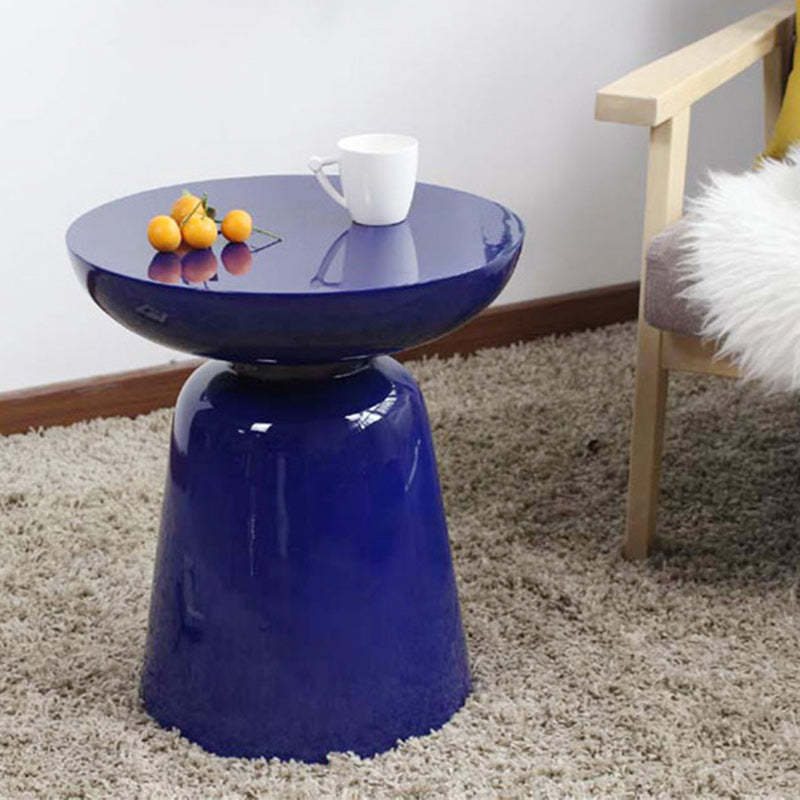 Scandinavian Round Disc Column End Table