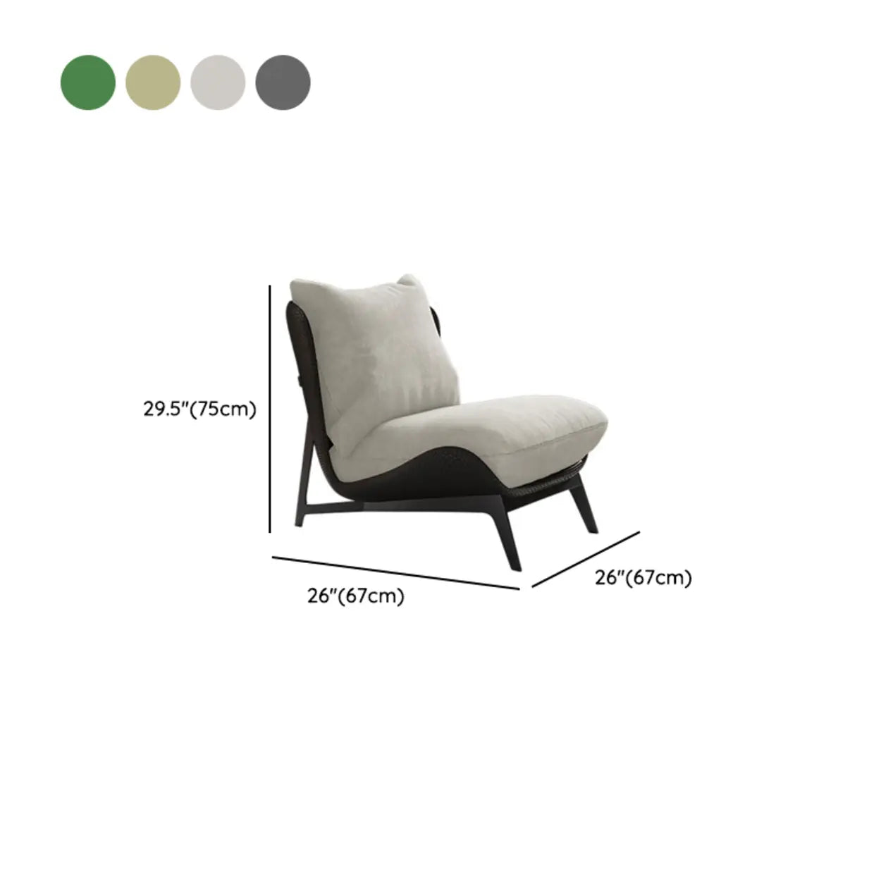 Modern Wide Black Recliner Accent Chair