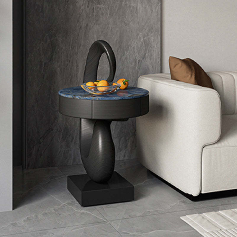Modern Luxury Swan Stone Wood End Table