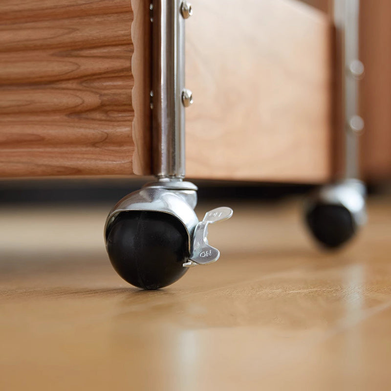 Japanese Solid Wood 2-Tier End Table