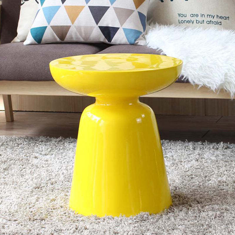 Scandinavian Round Disc Column End Table