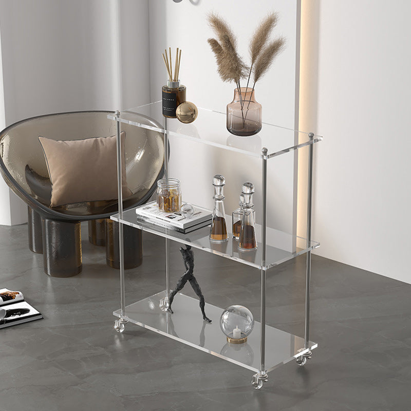 Contemporary Acrylic Steel Side Table