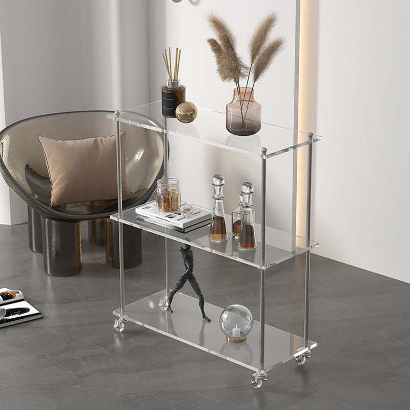 Contemporary Acrylic Steel Side Table