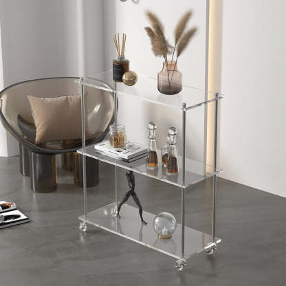 Contemporary Acrylic Steel Side Table