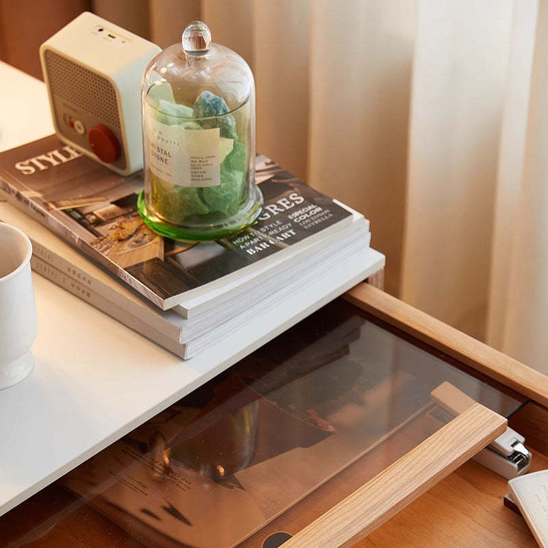 Japanese Solid Wood 2-Tier End Table