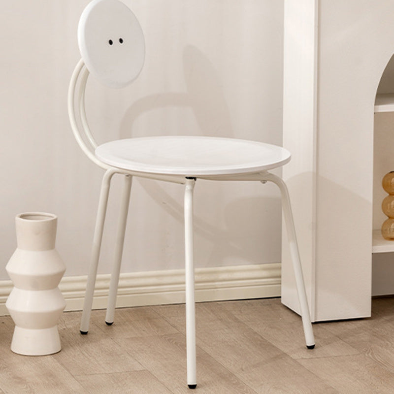 Vintage Round Rubberwood Steel Vanity Stool