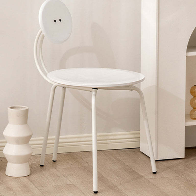 White steel vanity rubberwood vanity stools - traditional