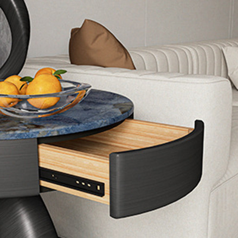 Modern Luxury Swan Stone Wood End Table
