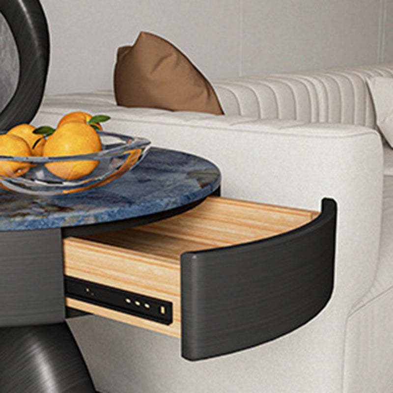 Modern Luxury Swan Stone Wood End Table