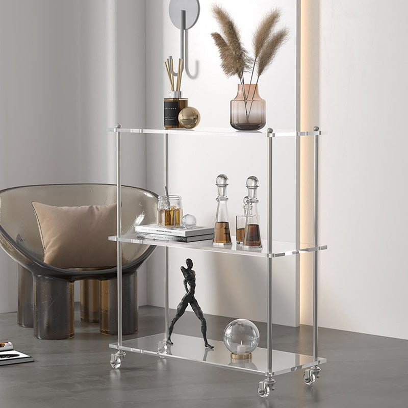 Contemporary Acrylic Steel Side Table