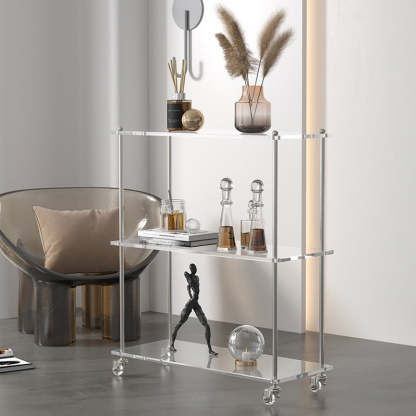 Contemporary Acrylic Steel Side Table