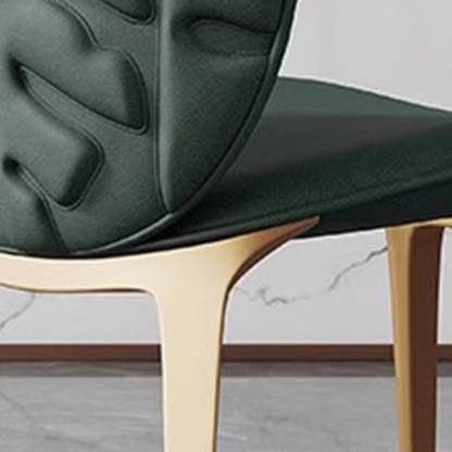 Modern Oval Microfiber Leather Steel Dining Chair