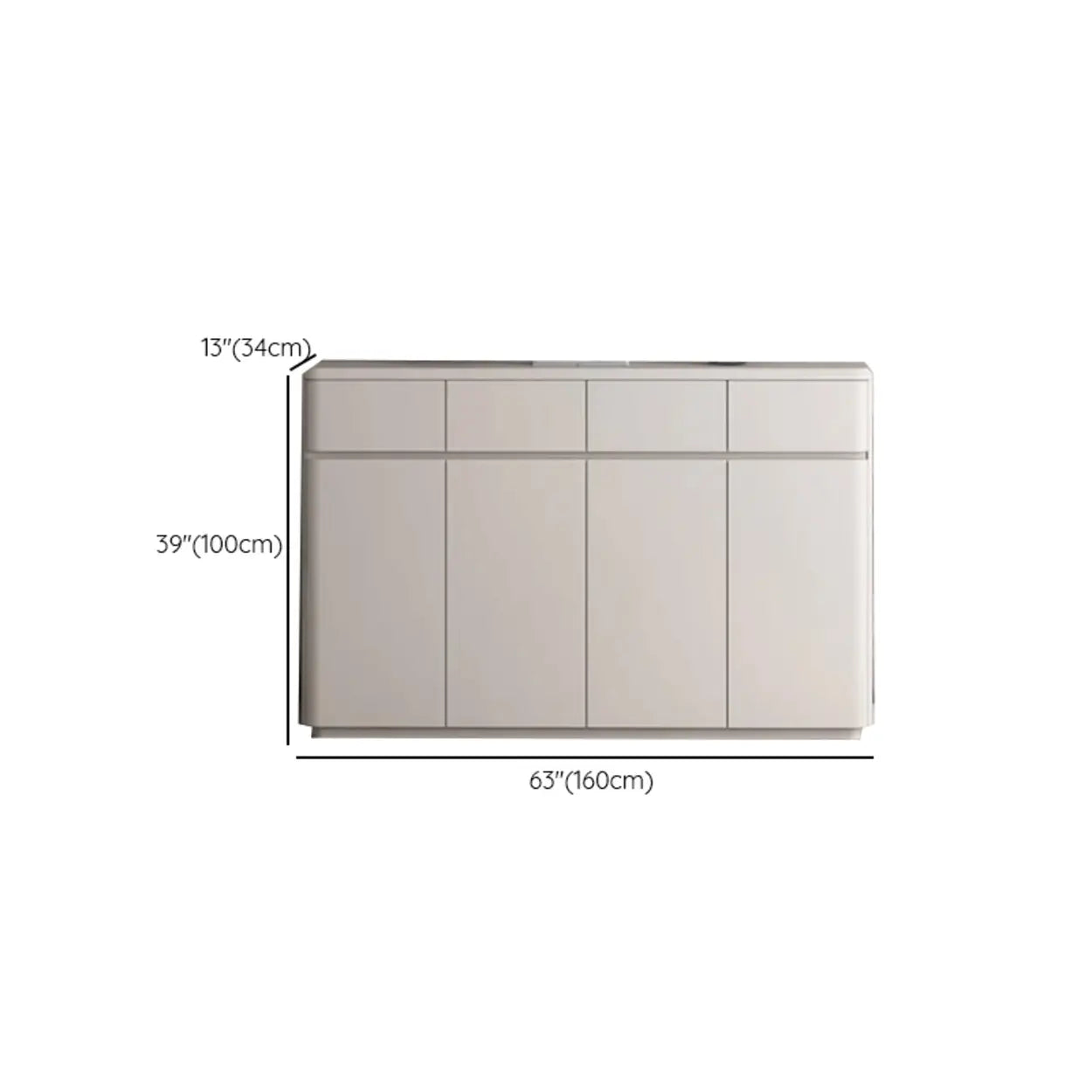 Modern Rectangular Gray Wood Hallway Large Shoe Cabinet