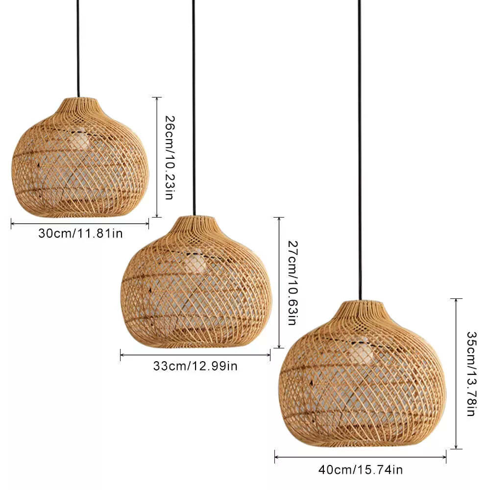 Handmade Wicker Basket Rattan Pendant Light