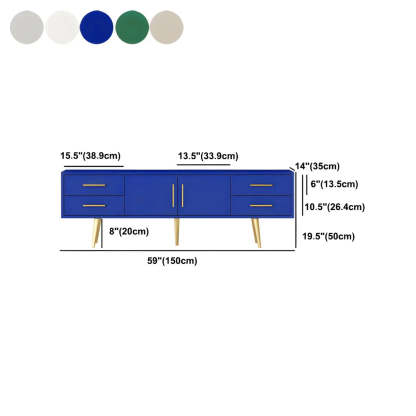 Matte Wood TV Stand with Drawers
