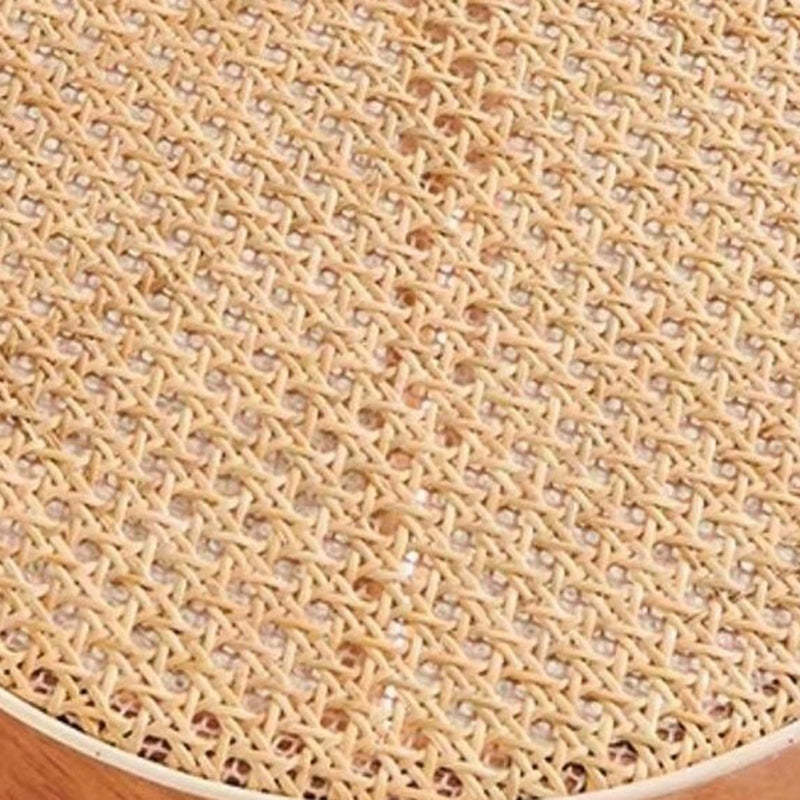 Nordic Rubberwood Rattan Dining Chair — B - Faux Rattan / Cherry Color