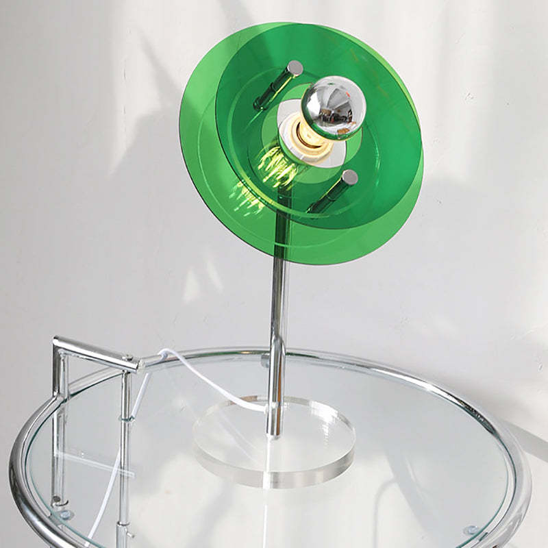Mid-Century Flying Saucer Iron Acrylic Lamp