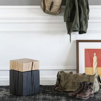 Japanese Crack Design Solid Wood End Table