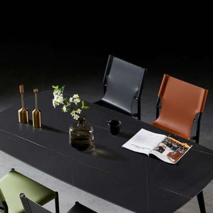 Nordic Leather Steel Stackable Dining Chair