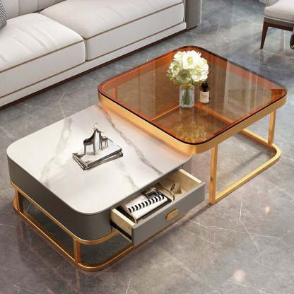 Luxury Square Glass Nesting Coffee Table