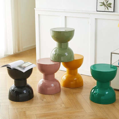 Scandinavian Hourglass Plastic Footstool
