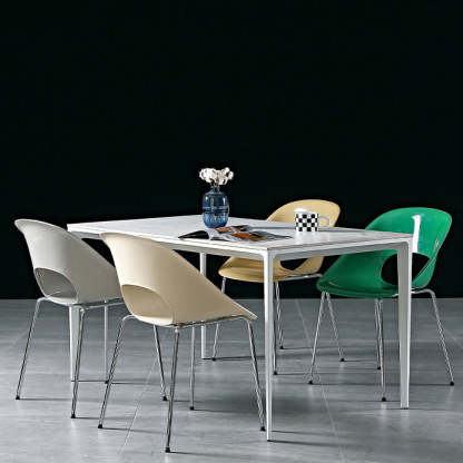Hollow Back Metal Dining Chair
