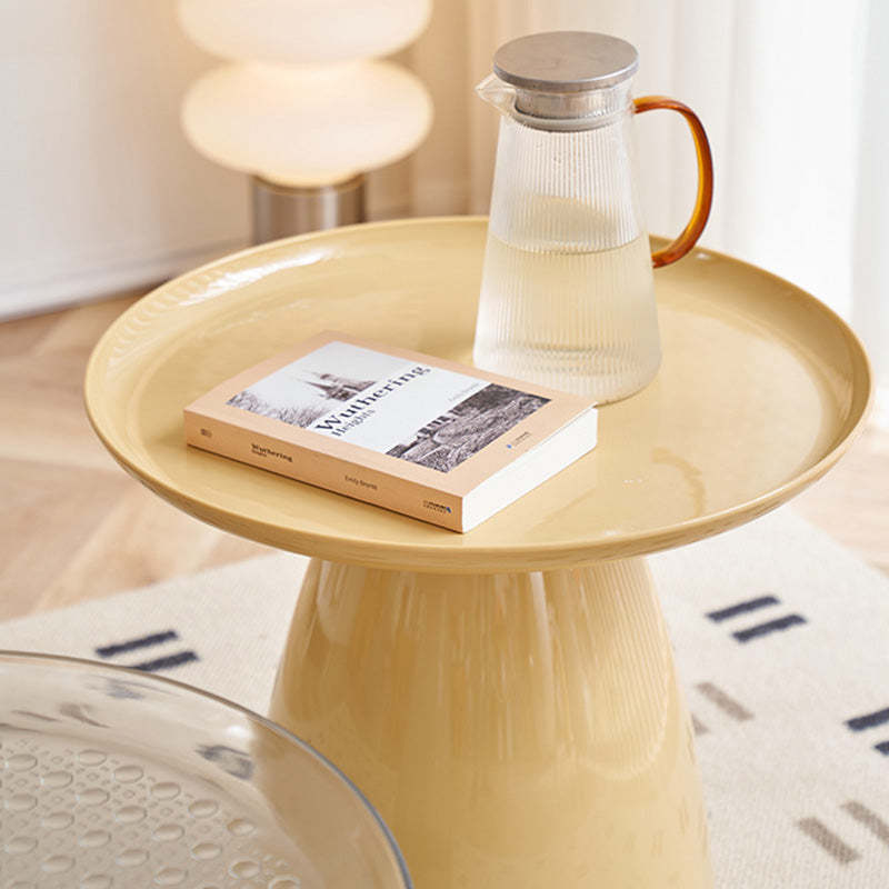 Scandinavian PET Geometric Circle Coffee Table — Gray