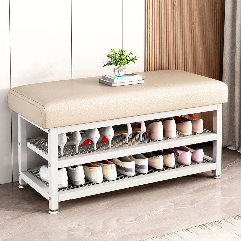 Modern Tech Fabric Steel 2-Shelf Shoe Storage — Gray / Black