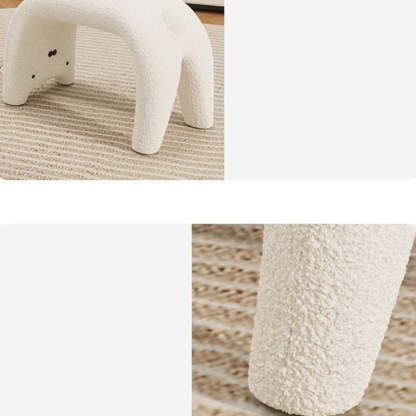 Curved Faux Fur Cat Vanity Stool