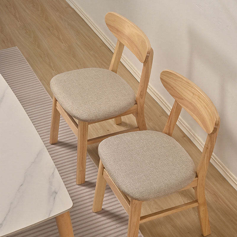 Minimalist Bent Wood Fabric Dining Chair