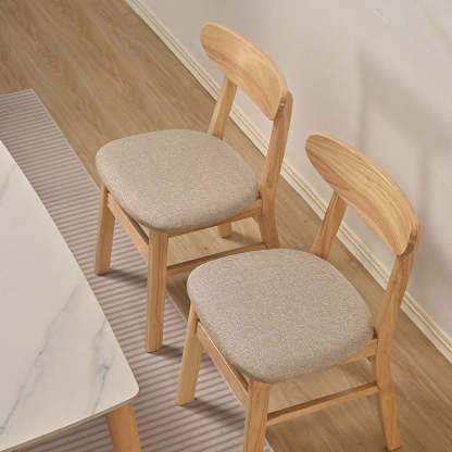 Minimalist Bent Wood Fabric Dining Chair