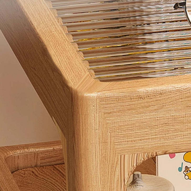 Vintage Glass Wood 3-Tier End Table — White
