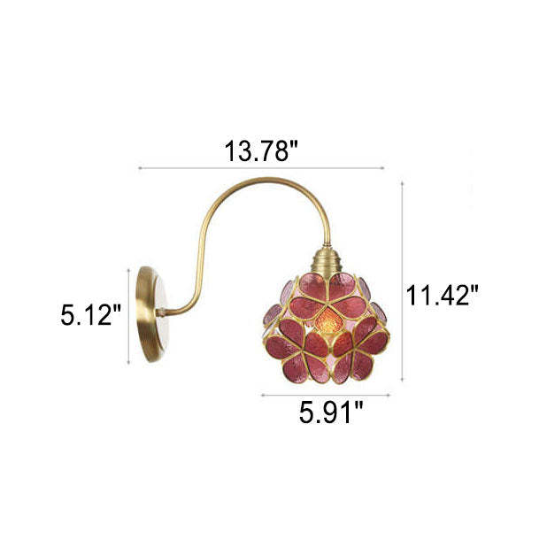 European Tiffany Vintage Brass Glass Sconce — Green / 220V-240V For UK/AU