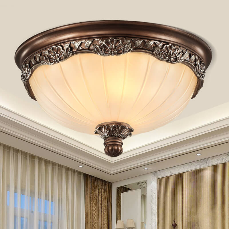 European Vintage Rustic Iron 2/3-Light Flush Mount — 110V-120V For US/CA