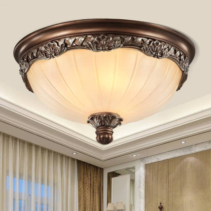 European Vintage Rustic Iron 2/3-Light Flush Mount — 110V-120V For US/CA