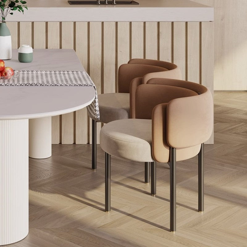 Contemporary Fabric Metal-Leg Dining Chair