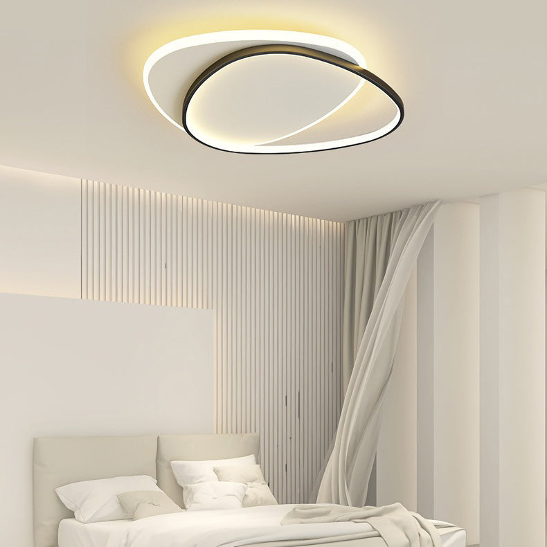 Minimalist Triangle Oval Acrylic Iron LED Flush Mount Light