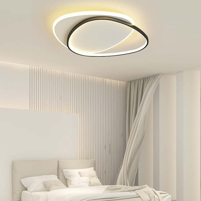 Minimalist Triangle Oval Acrylic Iron LED Flush Mount Light