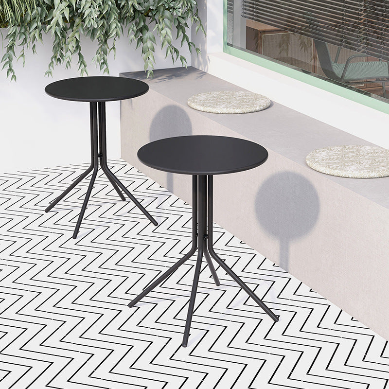 Scandinavian Round Iron Coffee Table — Yellow