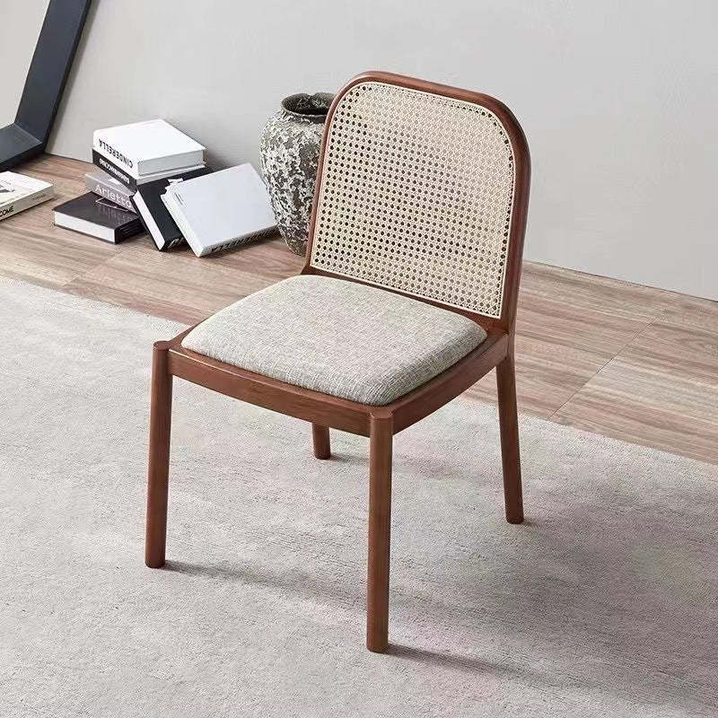 Chinese Woven Wood Fabric Dining Chair