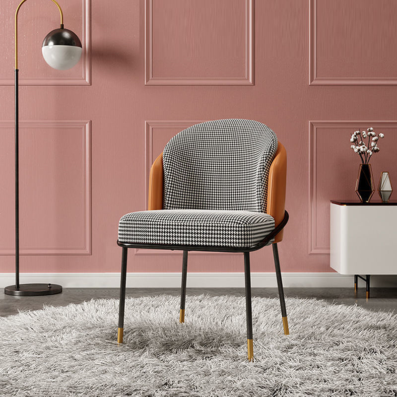 Modern Leather Fabric Curved Dining Chair