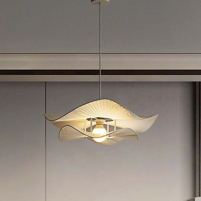 Minimalist Wave Round Iron Fabric Pendant Light