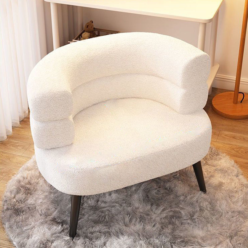 Nordic Curved Lambswool Steel Accent Chair