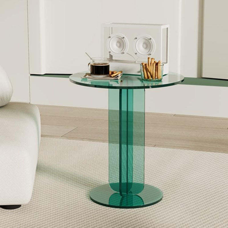 Minimalist Round Acrylic Coffee Table — Green