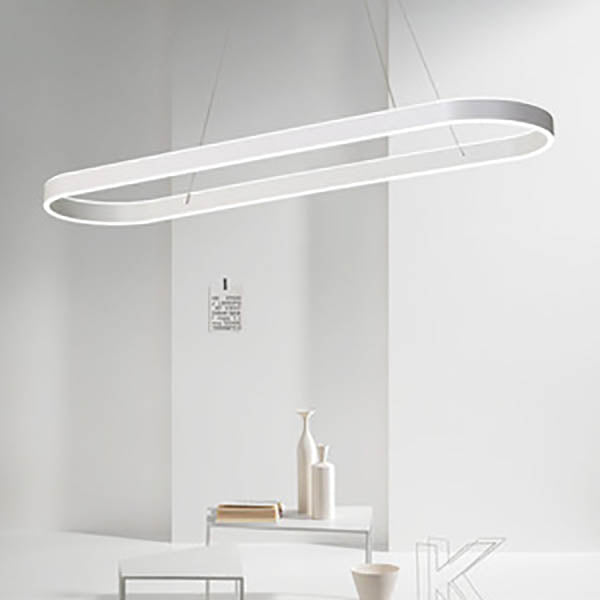 Minimalist Luxury Oval Aluminum LED Chandelier